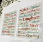 Clear Photopolymer Word Stamp Set Family Relationship Words Mother Father