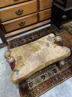 Vintage embossed large Egyptian stools, camel saddles in wood, leather and brass
