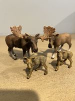 Schleich Retired Moose Family Bundle of 4 Pre Owned See Pics
