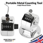 1x Mechanical Clicker Hand Tally Counter 4 Digit Manual Number Counter Tool UK