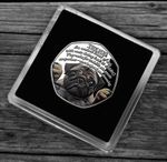 THE PUG Silver Commemorative Coin in Gift Case. Colour. Puppy/Pup/Dog/Dogs