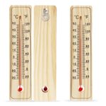 2-4 WOODEN WALL THERMOMETER | Indoor Outdoor Home Room Office Garden Greenhouse