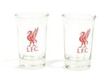 Liverpool Two Pack Word Mark Shot Glasses Official Football Shot Glass Gift Set