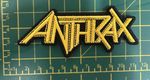 Anthrax Yellow Logo 10Cm Wide Woven Sew Or Iron On Patch Official Item