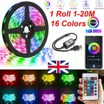 LED Strip Lights 1-20M 5050 RGB Colour Changing Tape Cabinet Kitchen TV Lighting