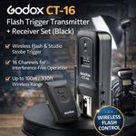 Godox CT-16 Flash Trigger Transmitter + Receiver Set (Black)