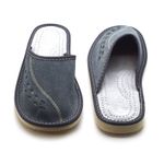 Mens Genuine GREY 100% Suede Leather Slippers Natural Leather Slip on Size 6-12