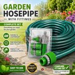 15M 30M 50M 75M 100M Garden Hose Pipe Reel Water Hosepipe Reinforced Tough Paths