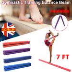 2.1m 7FT Folding Suede Gymnastic Balance Beam Kids Training Beam for Home Gym