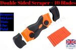 1 x Double Sided Scraper + 10 x Plastic Edge  Removes Paint Glue Tint Sticker