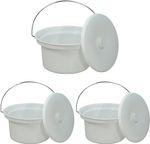 3 X 5L Commode Bucket & Lid Replacement for Aidapt Commodes - SPARE BUCKETS