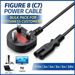 10M/5M/3M Figure 8 Mains Power Lead IEC C7 Cable PS5 PS4 PS3 XBOX ONE SLIM LOT