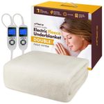 Airsenz Double Fleece Electric Blanket Fully Fitted Heated Mattress Cover Timer
