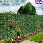 6M Artificial Ivy Leaf Hedge Trellis Garden Fence Wall Balcony Privacy Screening