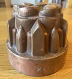 Victorian Copper Jelly Mould - Number 409 - 10cm tall 'castle' design