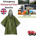 Emergency Waterproof Rain Poncho PE Survival Blanket Camping Hiking Rainwear