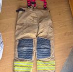 Firefighter turnout trousers with braces Large tan reflective Large/reg