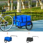 Bike Cargo Trailer with 65L Foldable Storage Box and Safe Reflectors Refurbished