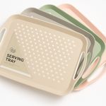 Anti Non Slip Plastic Food Tray Rubber Grip Surface Serving Lap Dinner