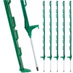 GREEN PLASTIC FENCING PINS POSTS STAKES. 1m high for Temporary Event Fencing x 5