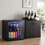 Drinks Fridge, Under Counter Freestanding Beer Fridge with LED Light