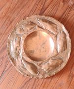 Newlyn Period Copper Dish with Fish Repousse Decoration 8" Dia