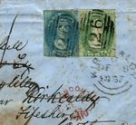 Australia States Cover TASMANIA 1857 Rare Imperf CHALON Franking SCOTLAND MC212