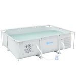 Outsunny Steel Frame Swimming Pool w/ Filter Pump and Reinforced Sidewalls, Grey