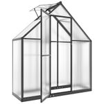 5.5 x 2ft Polycarbonate Greenhouse Quick Setup Walk in Green House Push Black