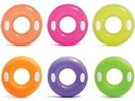 30" Intex Inflatable Swim Ring Neon Float & Handles Beach Pool Swim Lounger Kids