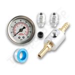 Inline Fuel Pressure Gauge Adaptor Kit With 9mm Hose & AN6 Connections Universal