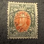 Southern Rhodesia 1934 KGV 9d Vermilion & Olive Green - Used ENKELDOORN CDS