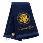 Presidential Guest Embroidered Gold Presidential Seal Navy Blue Golf Towel
