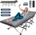 Single Folding Bed Camping Travel Heavy Duty Adult Lightweight With Mattress UK