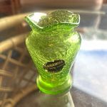 Kanawha Green Crackle Glass Mini Pitcher/Creamer w/ Spout, 1 oz