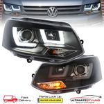 VW Transporter T5.1 Headlights LED DRL Black Projector Shark Eye T5 1 2010-2015