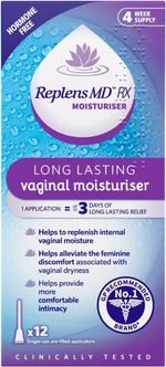 Replens MD Vaginal Moisturiser with 12 Applicator Pack - DISCREET SHIPPING