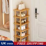 6 TIERS BAMBOO SHOE RACK FOOTWEAR ORGANISER WOODEN STORAGE SHELVES STAND UK