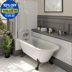 Freestanding 1500mm Bath Tub Traditional Single Ended Bathroom Dragon Feet