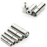 2MM - 10MM NECKLACE CLASP LEATHER BAYONET JEWELLERY FINDINGS BARREL CORD SILVER