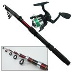 NOVICE KIDS BEGINNERS CHILDS TRAVEL FISHING ROD & REEL SET KIT