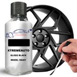 GLOSS BLACK ALLOY WHEEL TOUCH UP KIT REPAIR KIT PAINT WITH BRUSH CURBING SCRATCH
