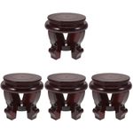 Reusable Wooden Plant Display Stand Rustic Brown Mini Stool for Indoor Plants