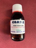 100mls, COAT-X  Fishing Rod High Gloss Liquid Plastic Rod Varnish Blank Coating.