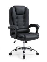Leather Executive Office Chair High Back Computer Chair with Armrests Black