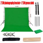 2x3M Backdrop Stand KIT Studio Green Background Support +2x3M Green Screen Cloth