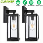 1-4 Glass Lantern Wall Light Porch Indoor Outdoor Garden Decorative Lamp Fixture