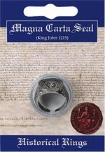 MAGNA CARTA King John Seal Ring in Fine Silver Pewter