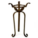 Antique Primitive Forged Iron Tripod Candle Holder Stand