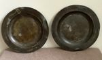 Pair of antique pewter plates London marks